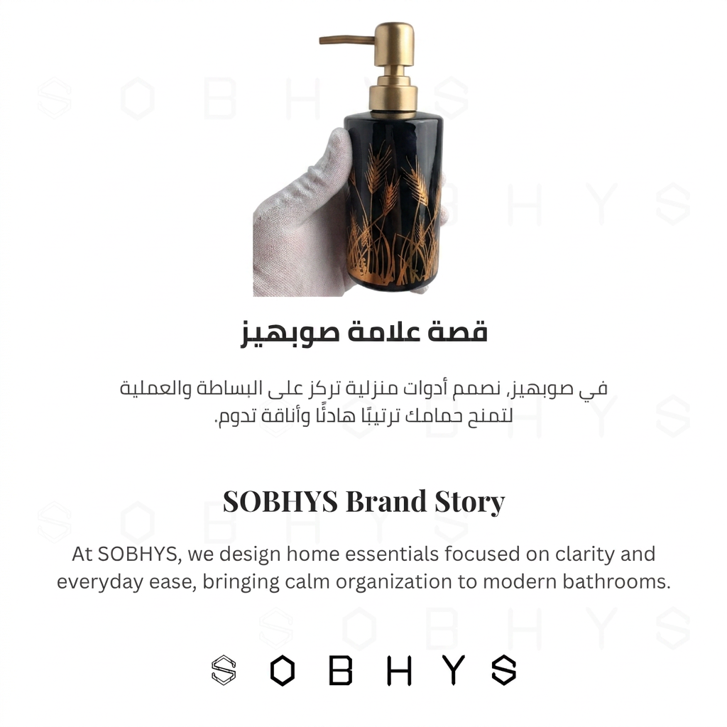 Ceramic Soap Dispenser – Black Golden Wheat