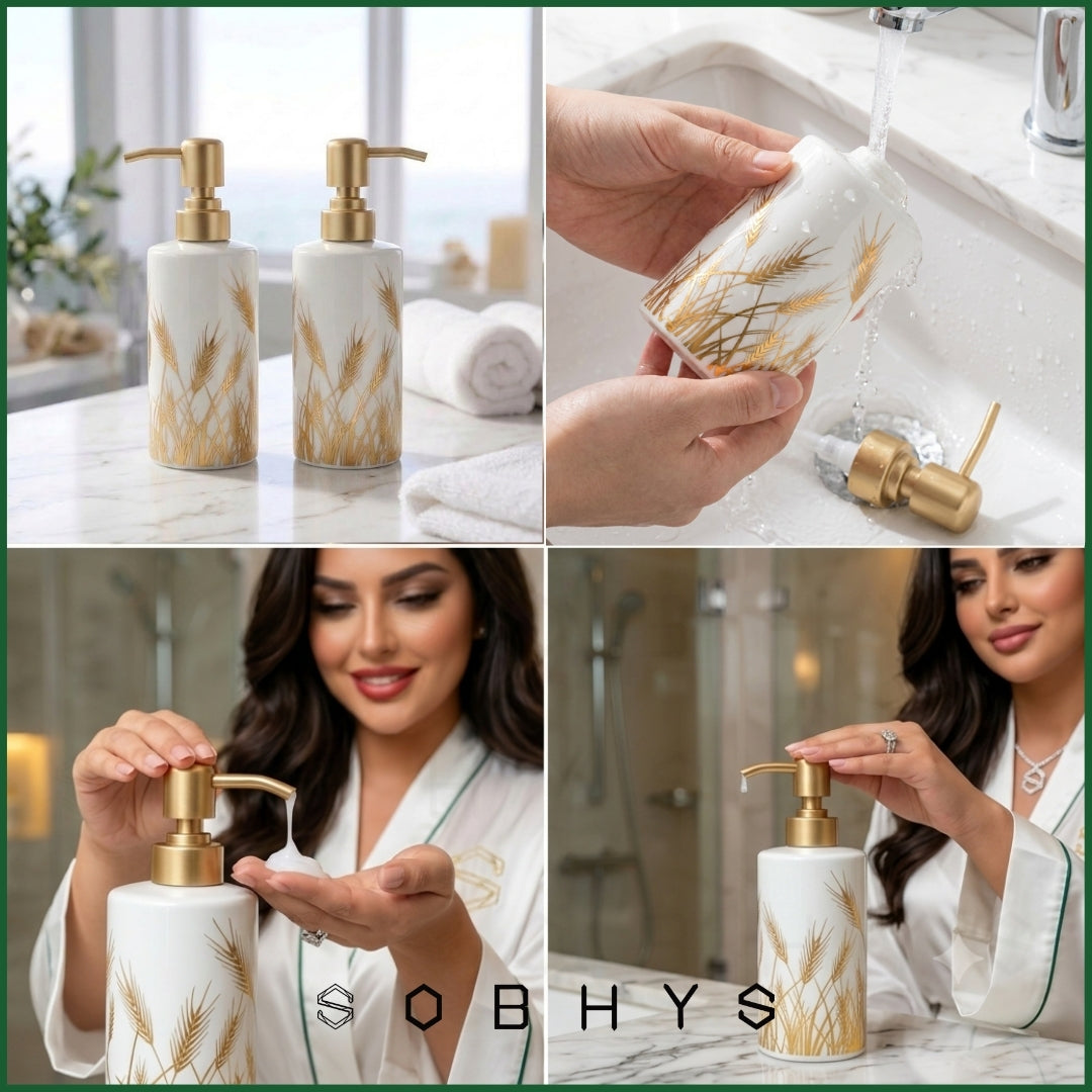 Ceramic Soap Dispenser – Golden Wheat