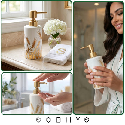 Ceramic Soap Dispenser – Golden Wheat