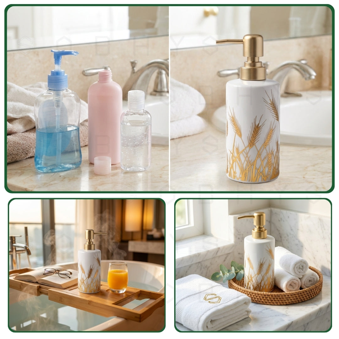 Ceramic Soap Dispenser – Golden Wheat