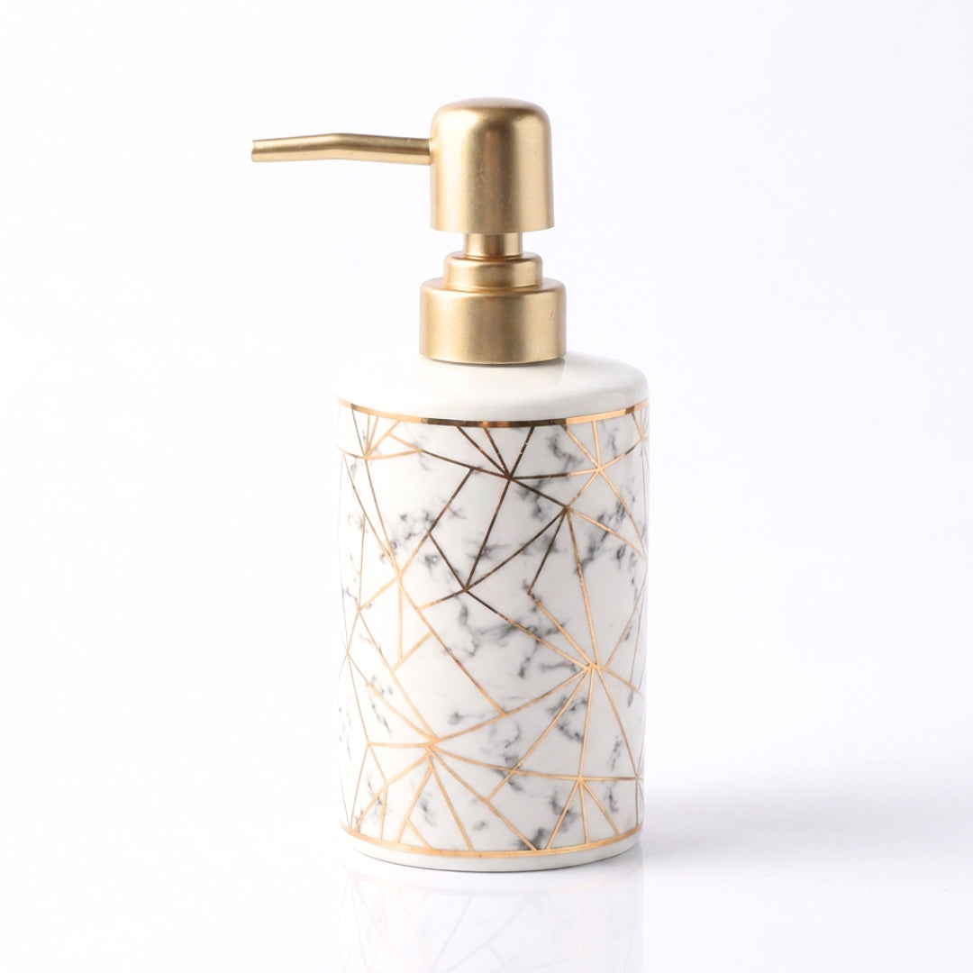 Ceramic Soap Dispenser – Golden Marble