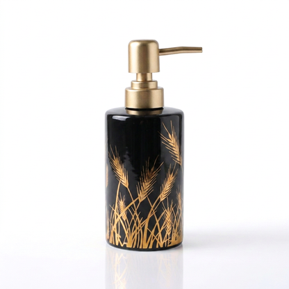 Ceramic Soap Dispenser – Black Golden Wheat