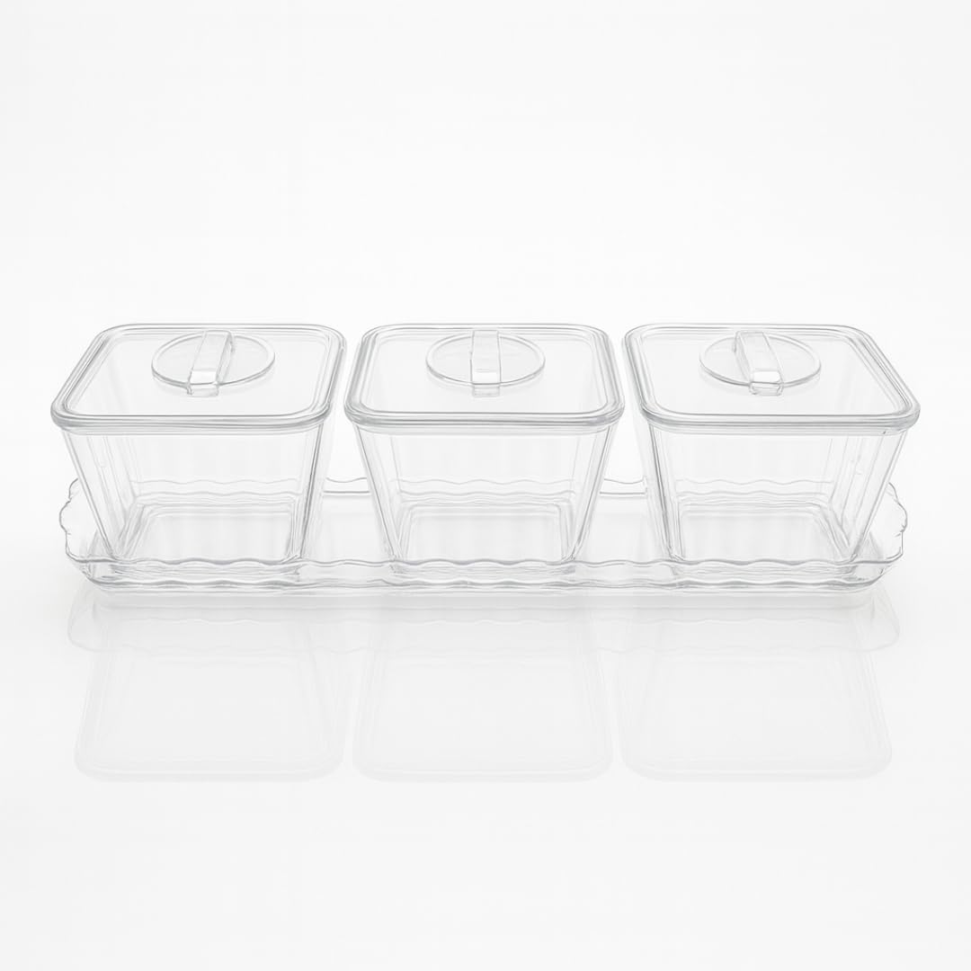 Acrylic serving set - 3 Squaare Bowl