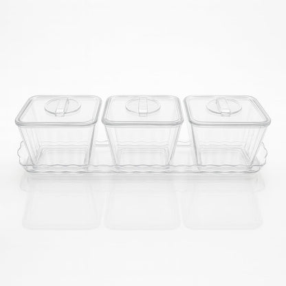 Acrylic serving set - 3 Squaare Bowl Kitchen Essentials SOBHYS - UAE