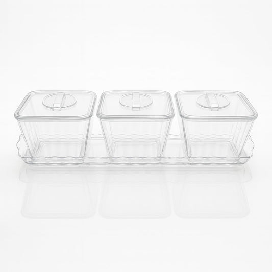 Acrylic serving set - 3 Squaare Bowl