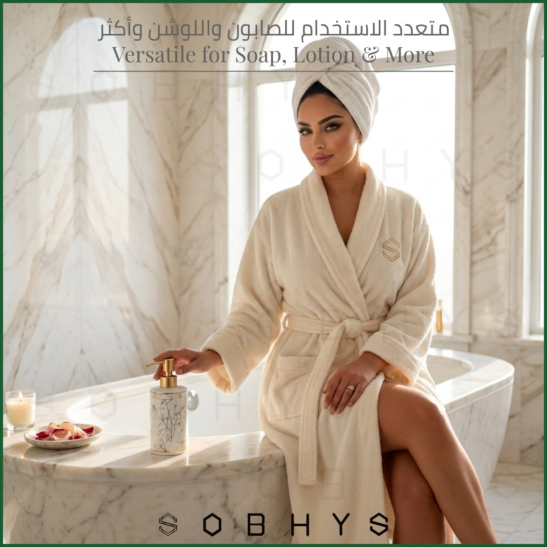 Ceramic Soap Dispenser – Golden Marble