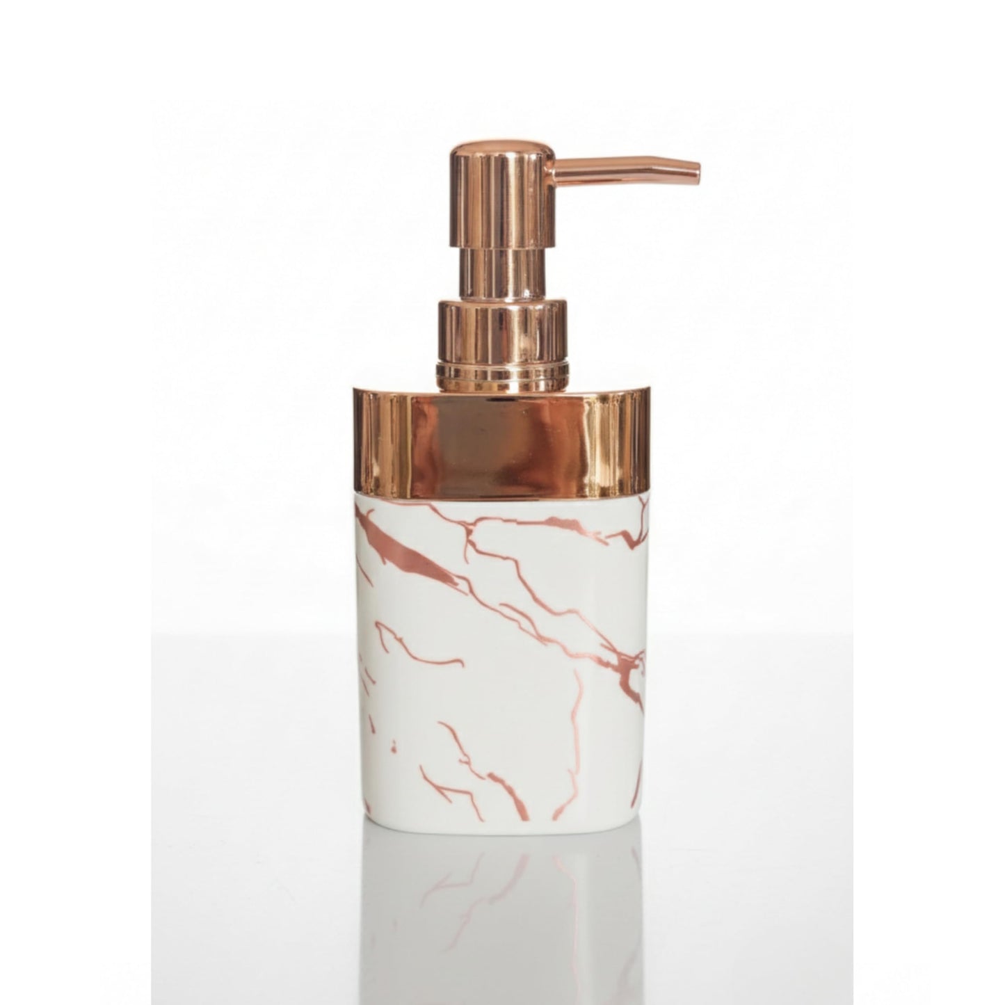 Marble Soap Dispenser with Rose Gold Pump - Off-White