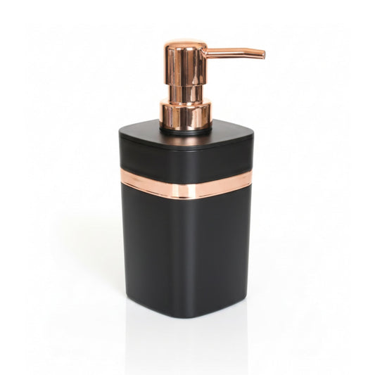 Modern Soap Dispenser with Rose Gold Pump - Black