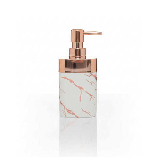 Marble Soap Dispenser with Rose Gold Pump - Greige