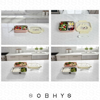 Stainless Steel Lunch Box with Removable Inner Tray - Pink Lunch box collection SOBHYS - UAE