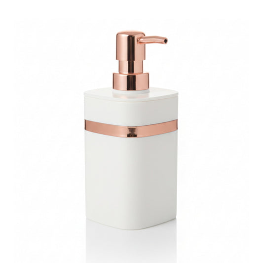 Modern Soap Dispenser with Rose Gold Pump - Off-White