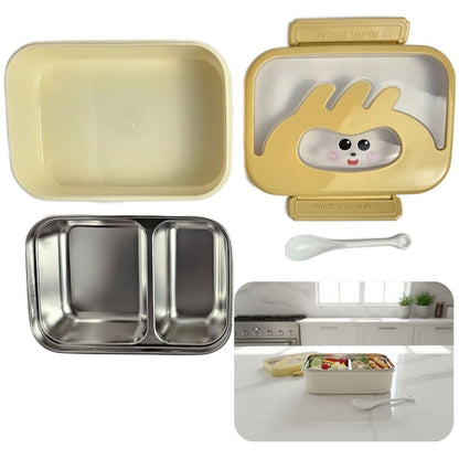 Stainless Steel Lunch Box with Removable Inner Tray - Yellow Lunch box collection SOBHYS - UAE