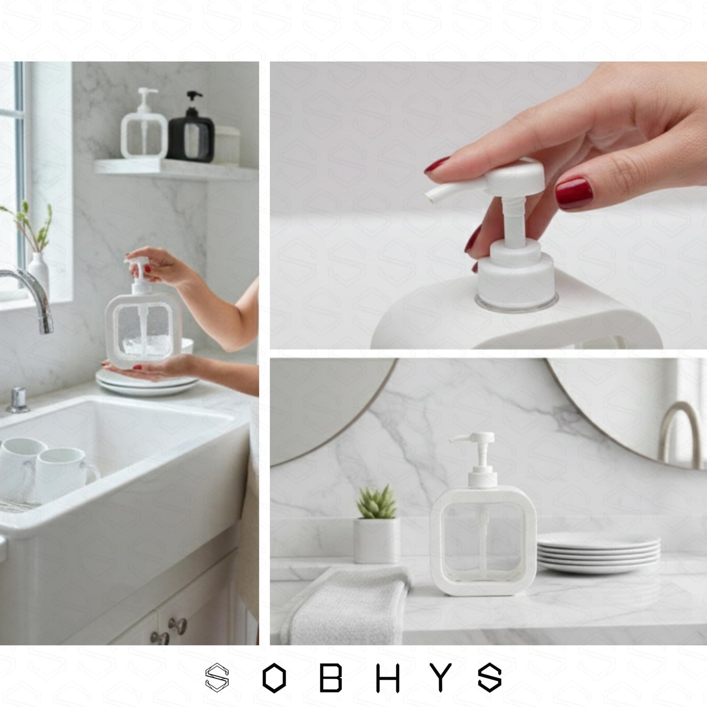 Large Refillable Soap Dispenser - White