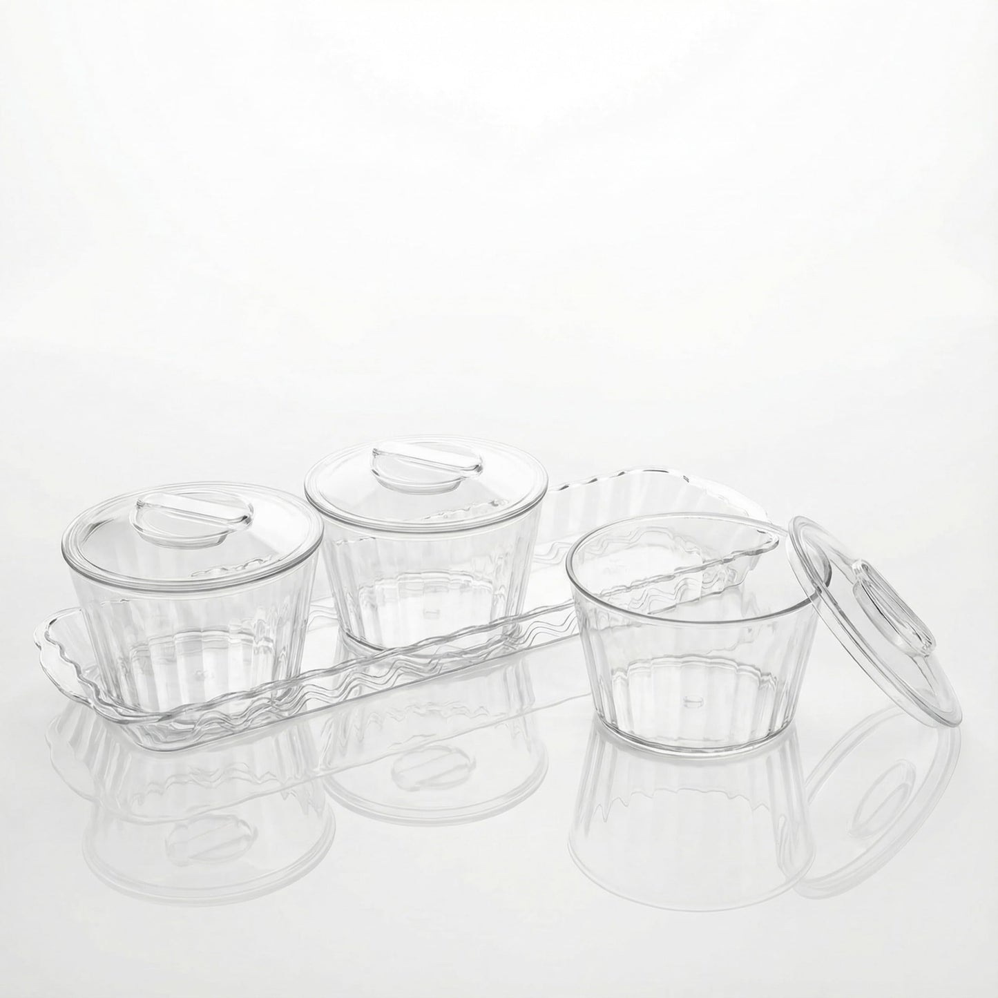 Acrylic serving set - 3 Round Bowl