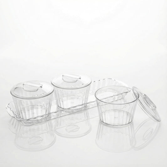 Acrylic serving set - 3 Round Bowl