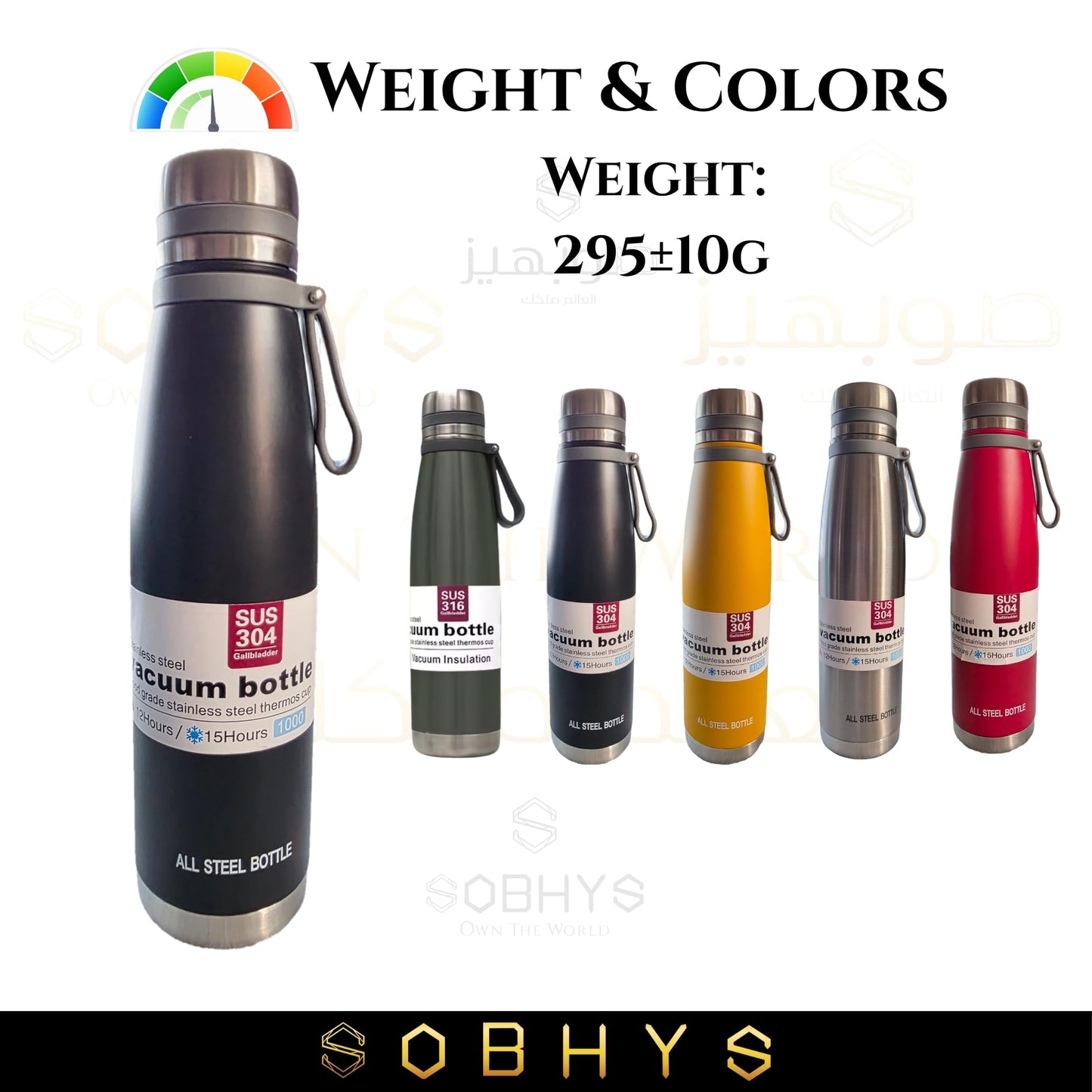 Stainless Steel Insulated Bottle Hot & Cold Flask - Black Drinkware collection SOBHYS - UAE