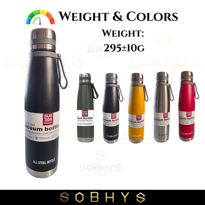 Stainless Steel Insulated Bottle Hot & Cold Flask - Black Drinkware collection SOBHYS - UAE