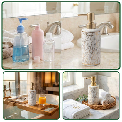Ceramic Soap Dispenser – Golden Marble