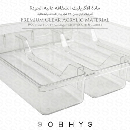 Clear Acrylic Drawer Organizer - Crystal Clear Kitchen Essentials SOBHYS - UAE