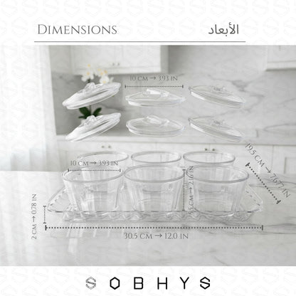 Acrylic serving set - 6 Round Bowl Kitchen Essentials SOBHYS - UAE