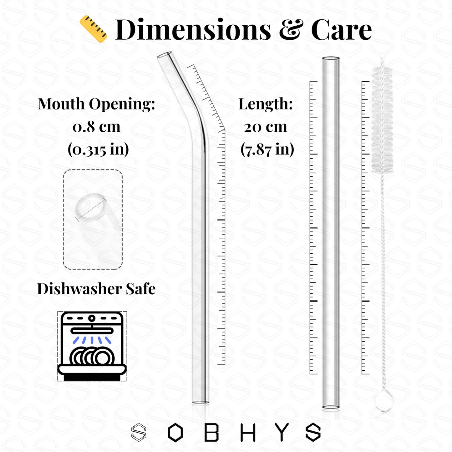 Glass Drinking Straw Set - Clear