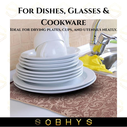 Microfiber Dish Drying Mat - Beige Kitchen Essentials SOBHYS - UAE