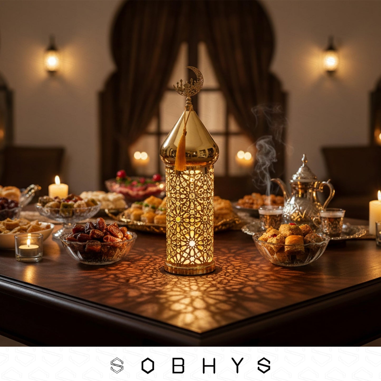 Premium Ramadan lantern Gold - 41 CM