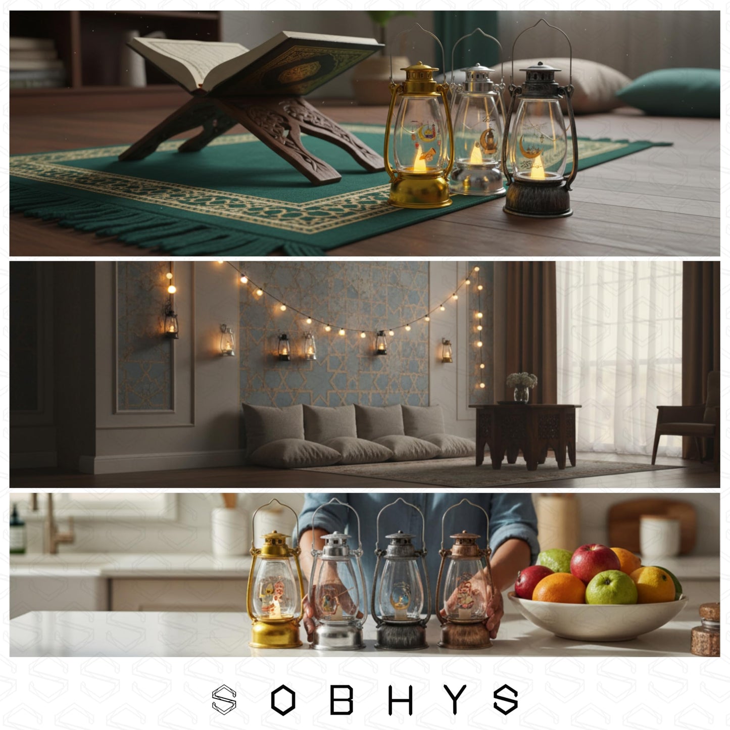 Mini Ramadan Fanoos Lantern - Gold