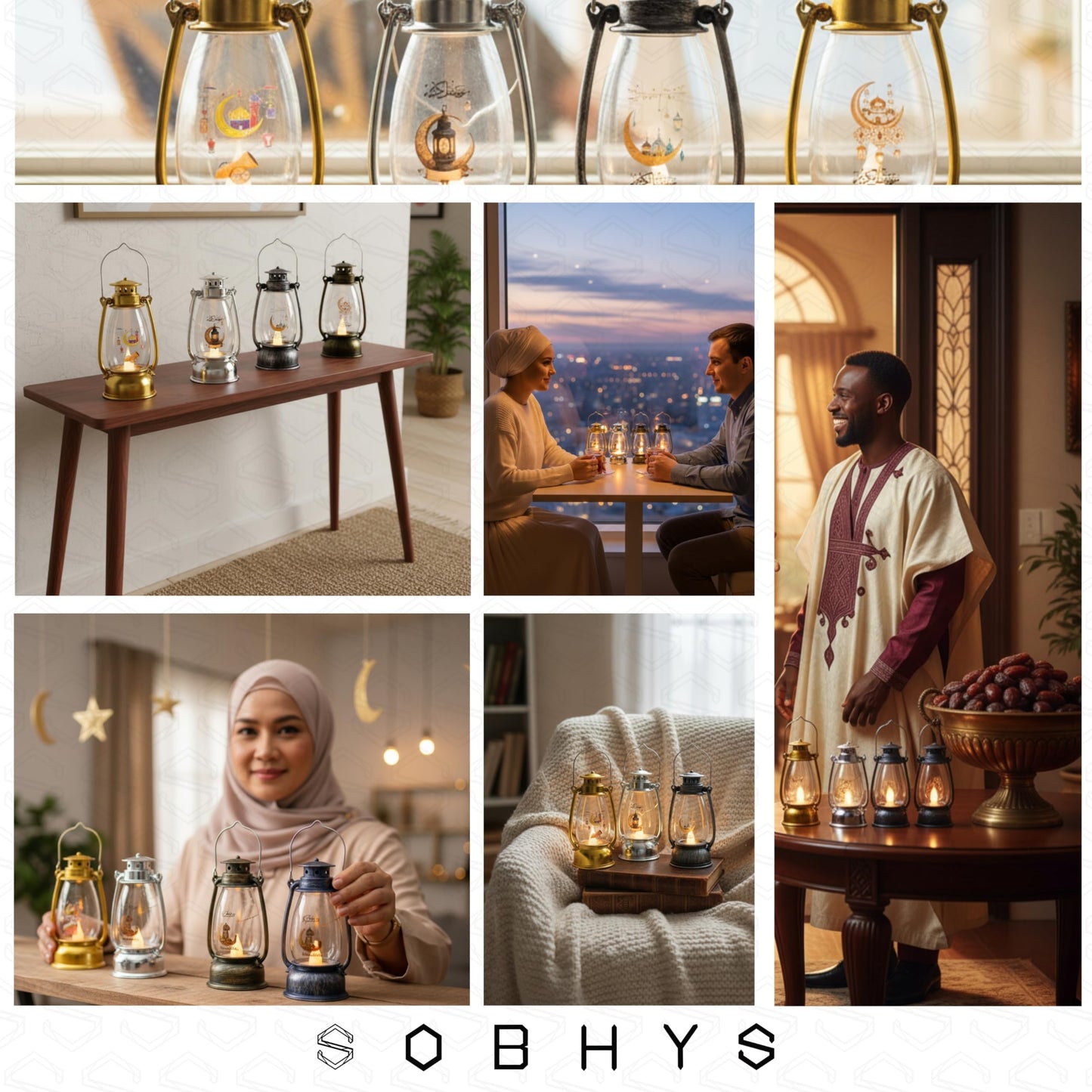 Mini Ramadan Fanoos Lantern - Gold