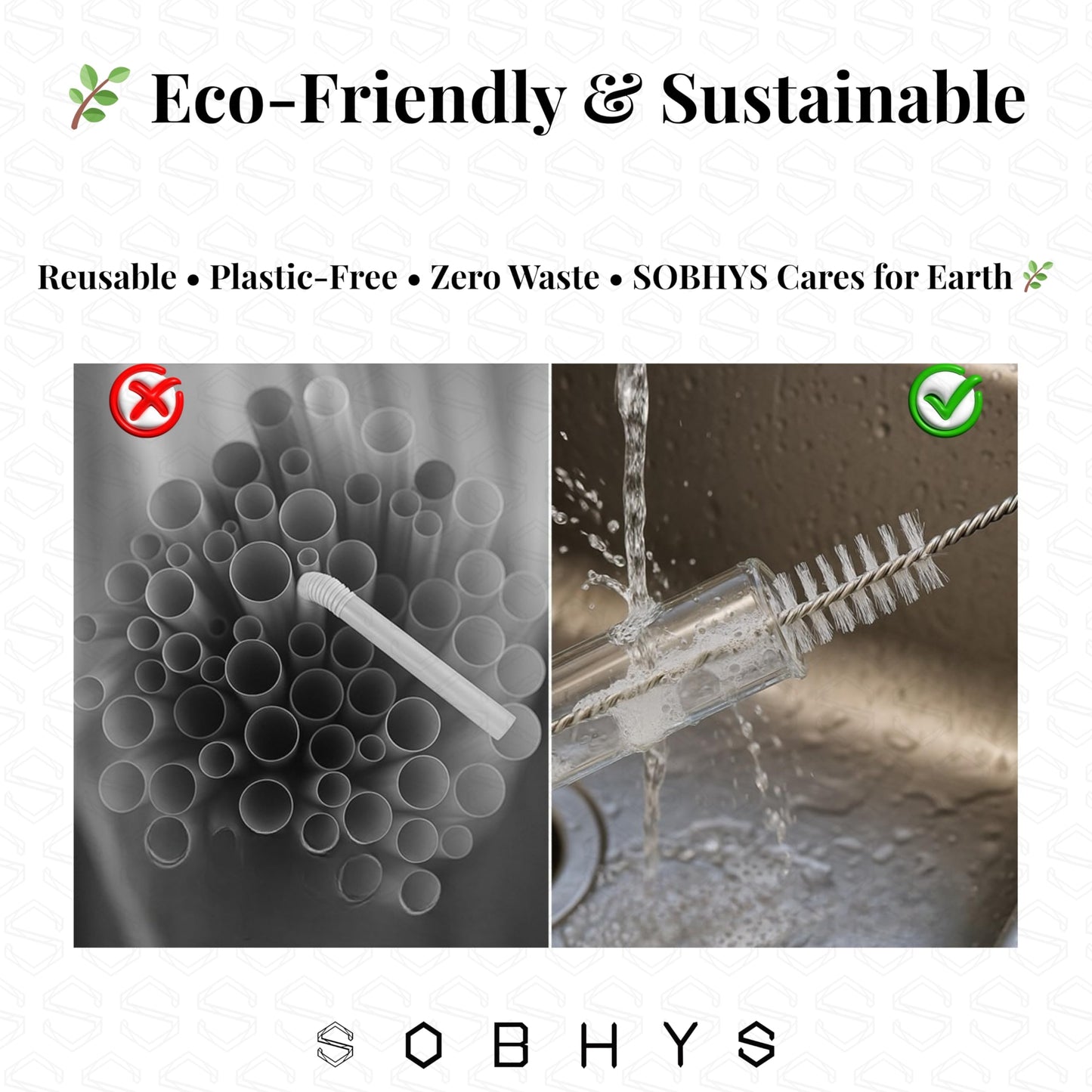 Glass Drinking Straw Set - Clear