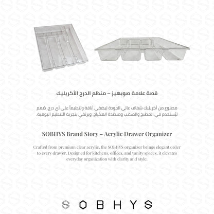 Clear Acrylic Drawer Organizer - Crystal Clear Kitchen Essentials SOBHYS - UAE