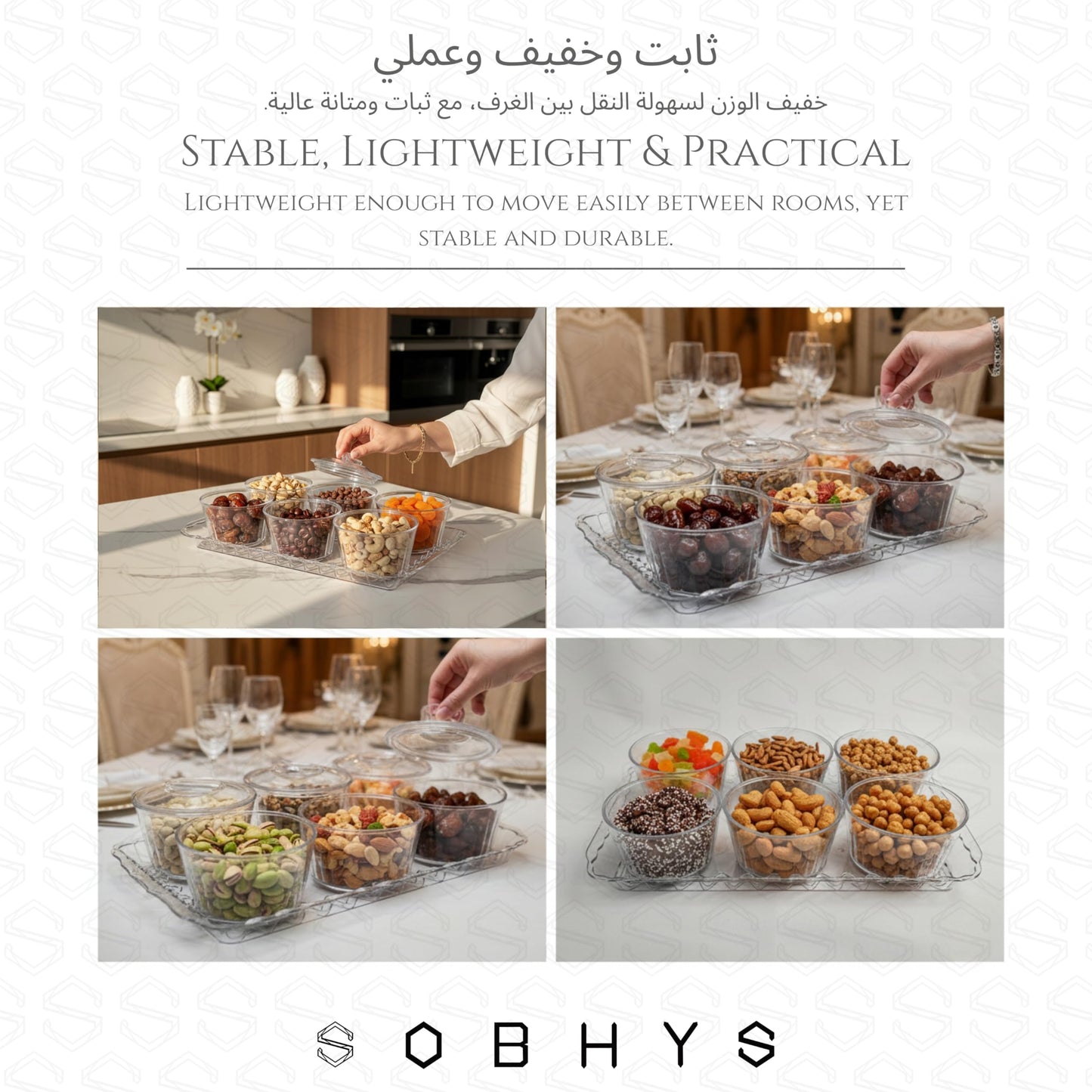 Acrylic serving set - 6 Round Bowl