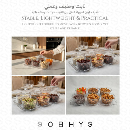 Acrylic serving set - 6 Round Bowl Kitchen Essentials SOBHYS - UAE