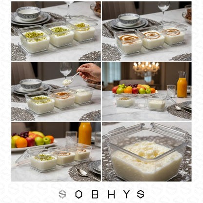 Acrylic serving set - 3 Squaare Bowl Kitchen Essentials SOBHYS - UAE