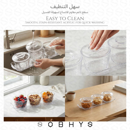 Acrylic serving set - 3 Round Bowl Kitchen Essentials SOBHYS - UAE