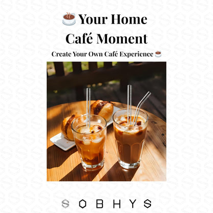 Glass Drinking Straw Set - Clear Straws collection SOBHYS - UAE