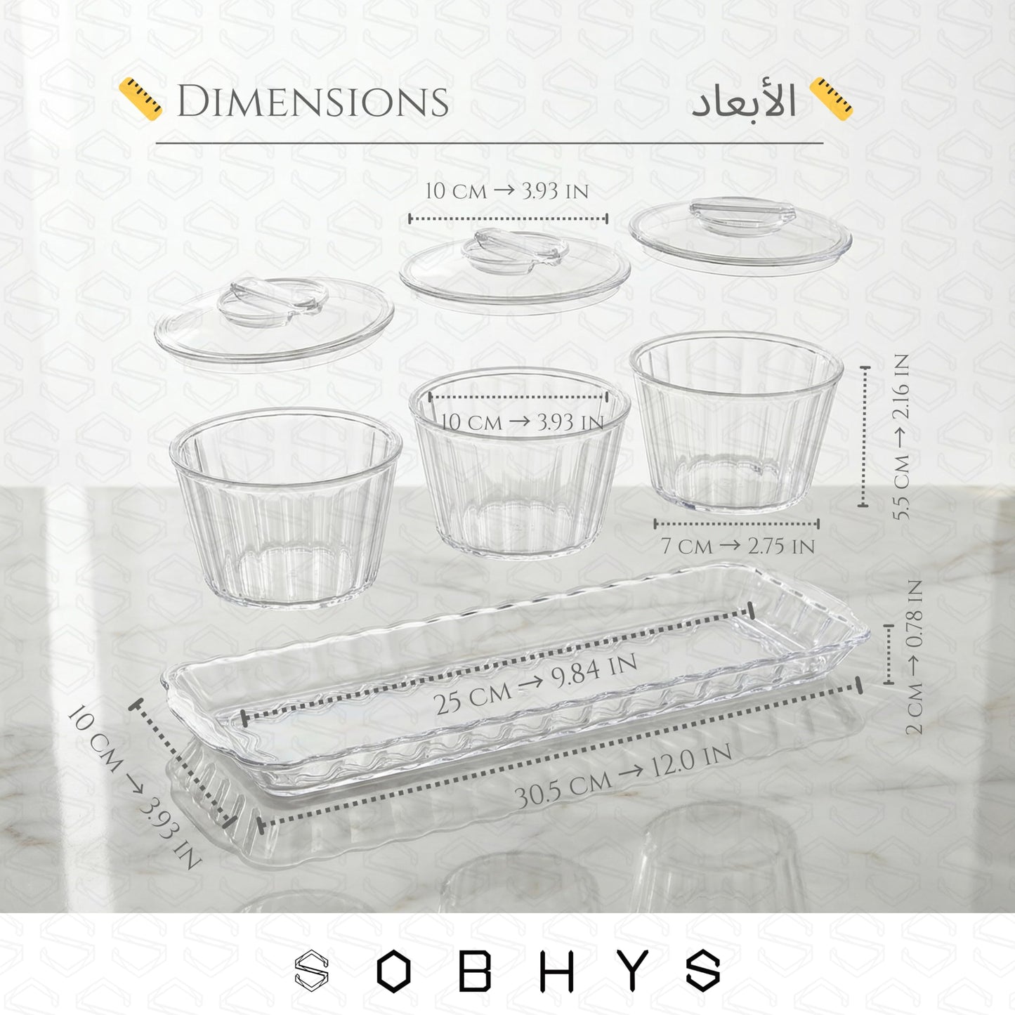 Acrylic serving set - 3 Round Bowl