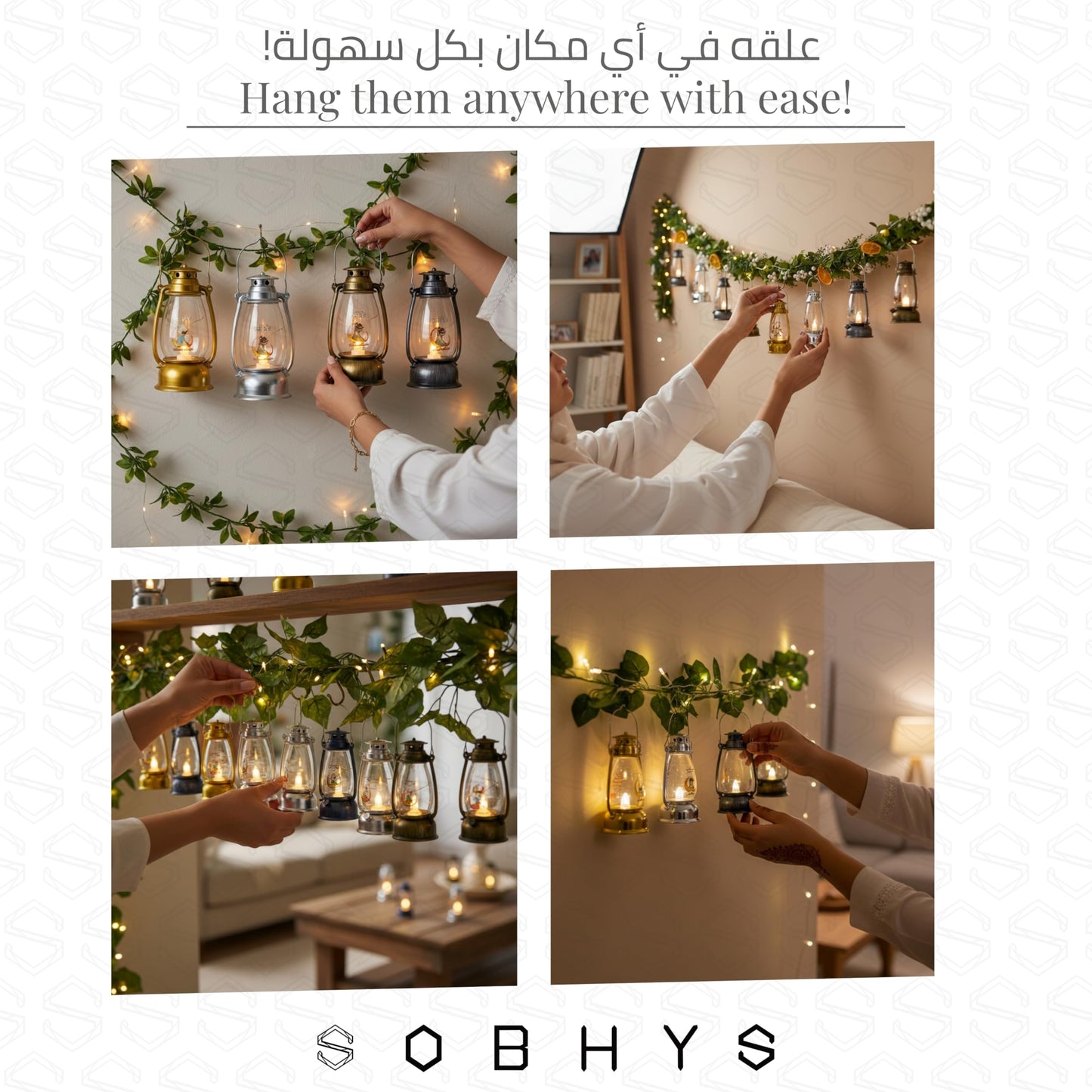 Mini Ramadan Fanoos Lantern - Gold