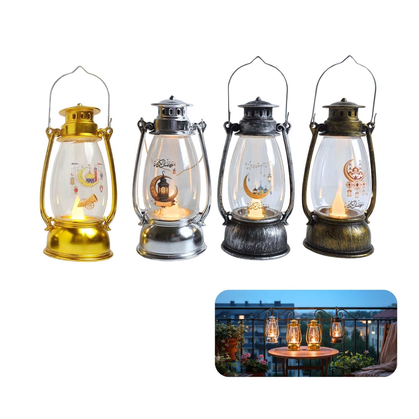 Mini Ramadan Fanoos Lantern - Gold