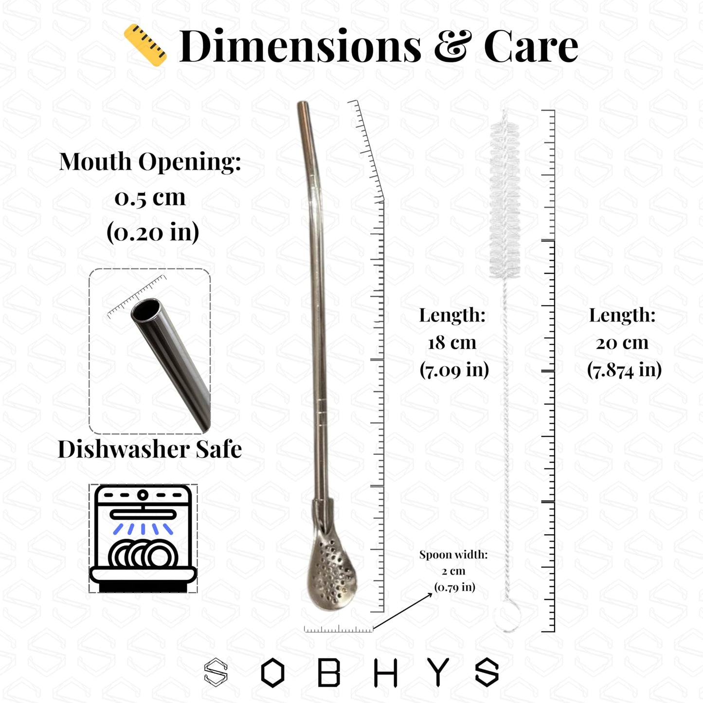 Premium Stainless Steel Spoon Straws Set - Silver-S- filter