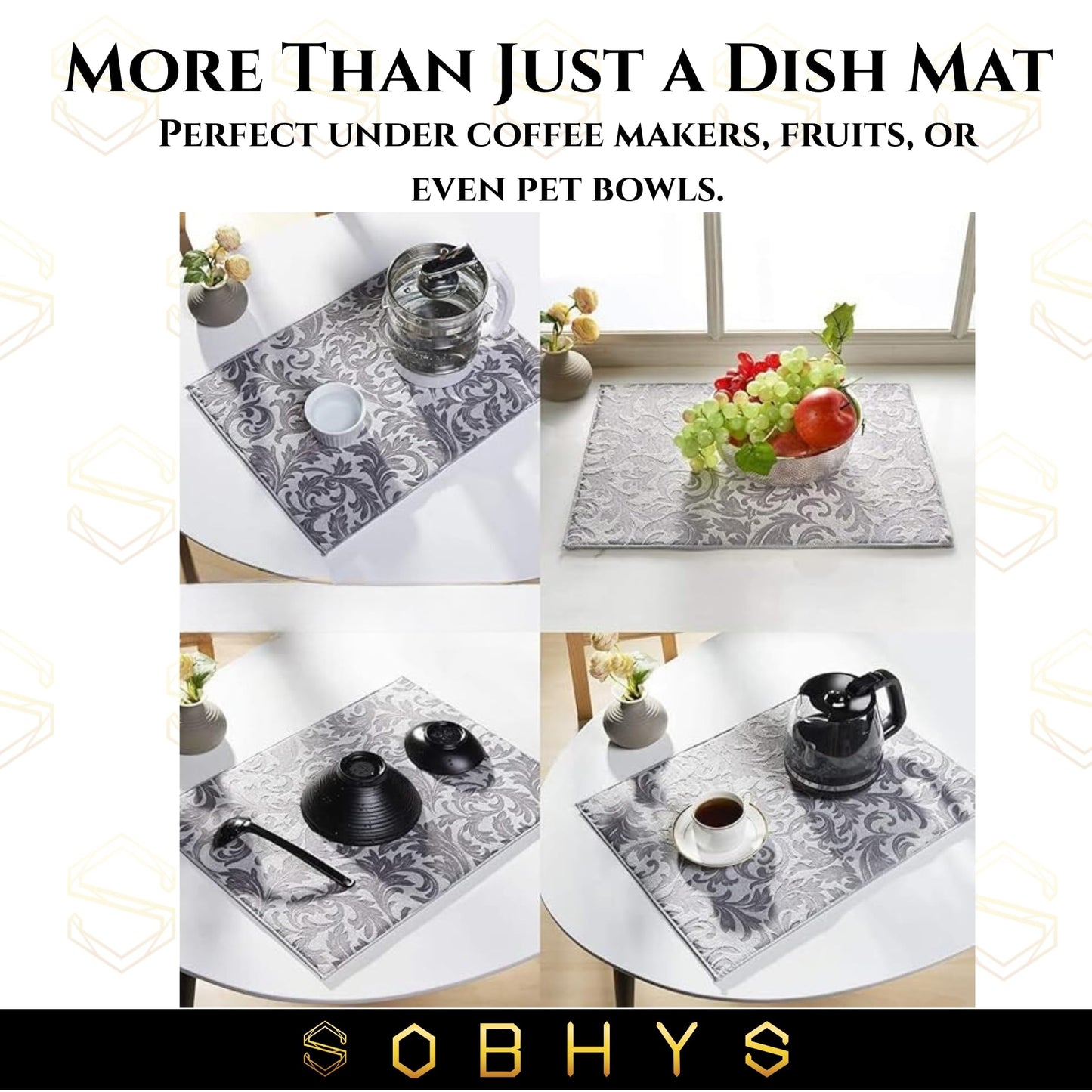 Microfiber Dish Drying Mat - Beige