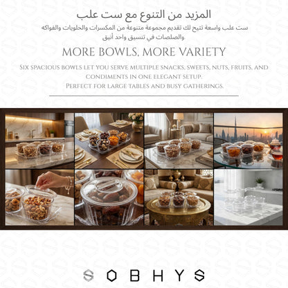 Acrylic serving set - 6 Round Bowl Kitchen Essentials SOBHYS - UAE