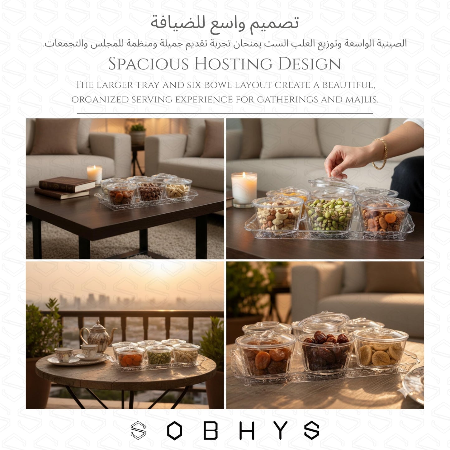 Acrylic serving set - 6 Round Bowl