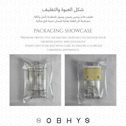 Acrylic Salt & Pepper Grinder 18.5cm - Clear Kitchen Essentials SOBHYS - UAE