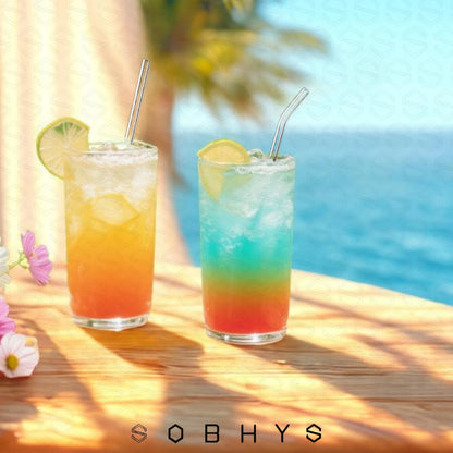 Glass Drinking Straw Set - Clear Straws collection SOBHYS - UAE