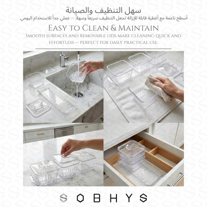Acrylic serving set - 3 Squaare Bowl Kitchen Essentials SOBHYS - UAE