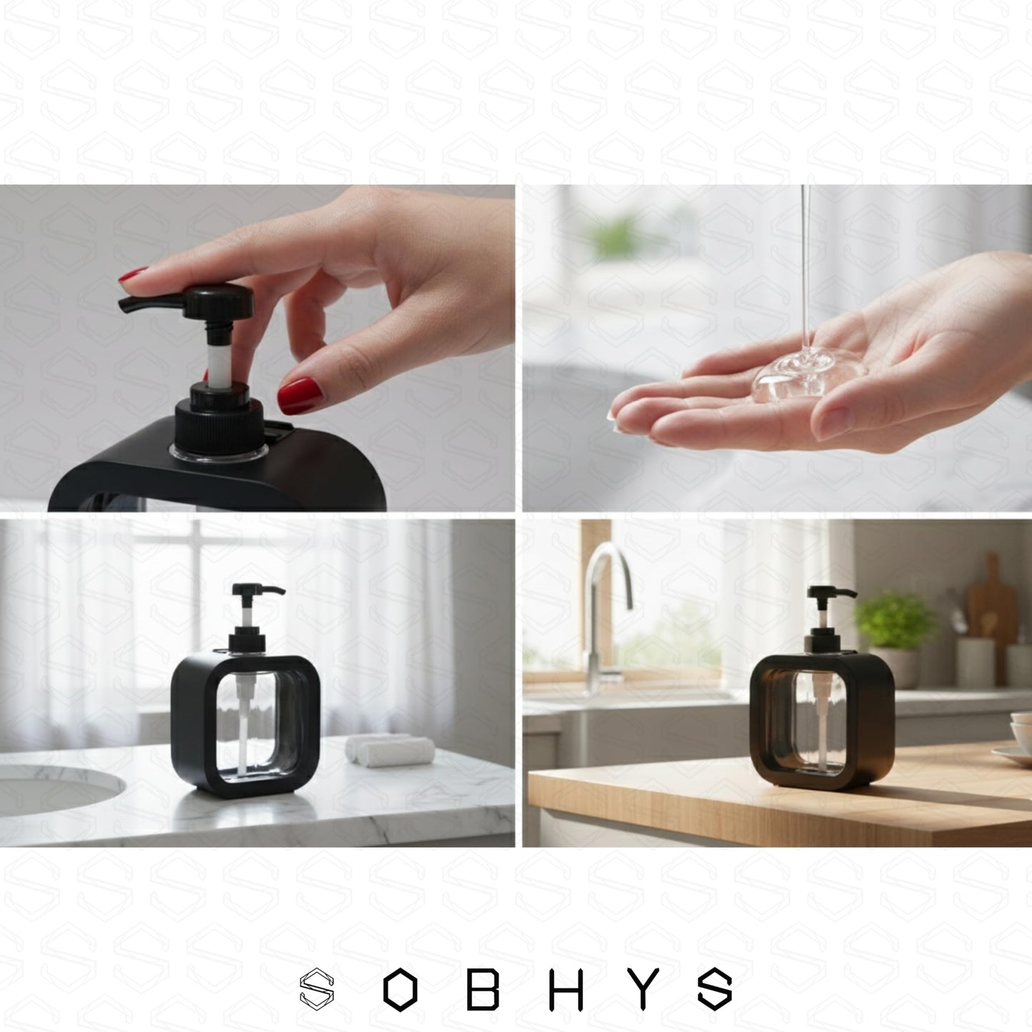 Large Refillable Soap Dispenser - Black