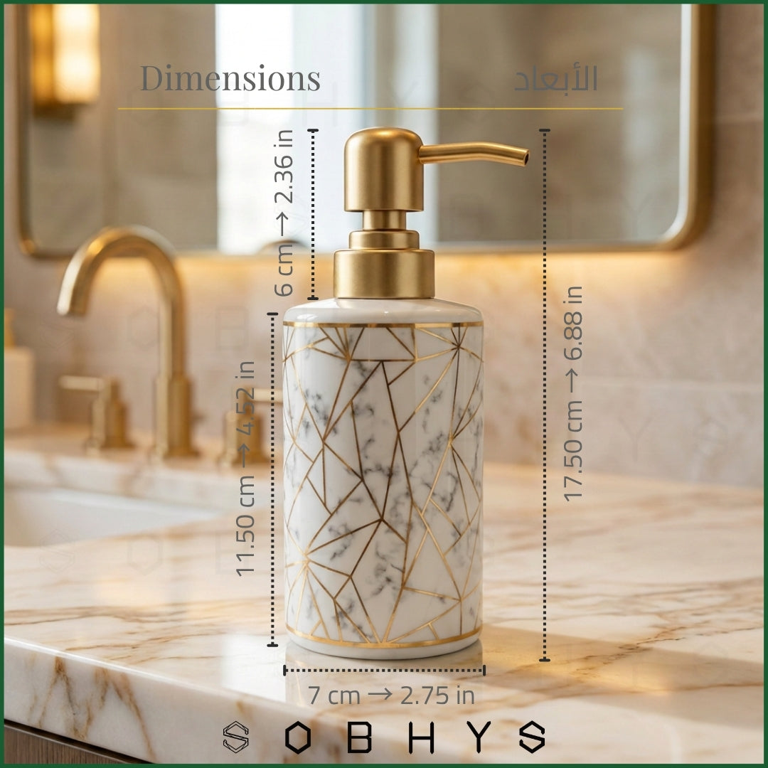 Ceramic Soap Dispenser – Golden Marble