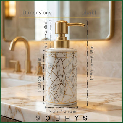 Ceramic Soap Dispenser – Golden Marble