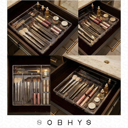 Clear Acrylic Drawer Organizer - Crystal Clear Kitchen Essentials SOBHYS - UAE